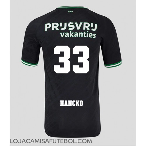 Camisa de Futebol Feyenoord David Hancko #33 Equipamento Secundário 2024-25 Manga Curta